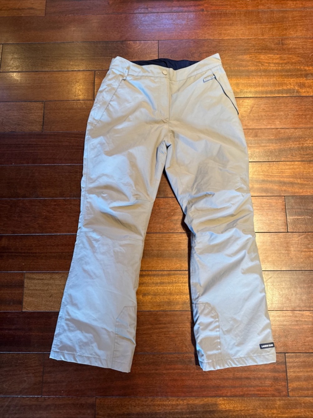 Lands End Women’s Snow Ski Pants Snowboarding Black Nylon Size 10- 12 Medium